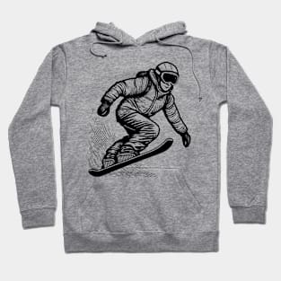 Hand Drawn Snowboarder Hoodie